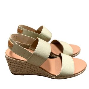 Tommy Bahama Open Toe Wedge Gold Espadrille Size 8.5